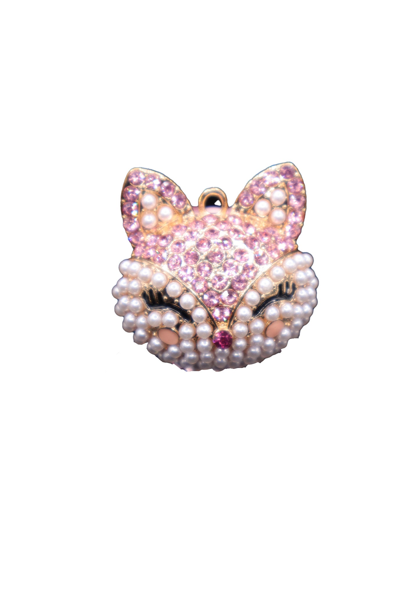 Pearl Cat Head Rhinestone Writing Pen