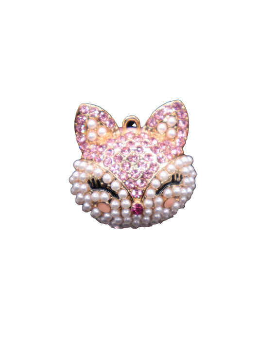 Pearl Cat Head Rhinestone Writing Pen