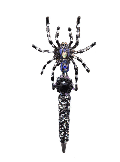 Black Spider Rhinestone Writing Pen