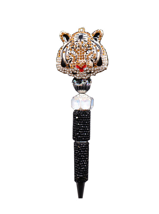 Tiger Black Rhinestone Writing Pen