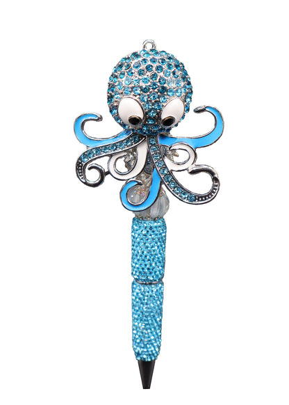 Blue Octopus Rhinestone Writing Pen