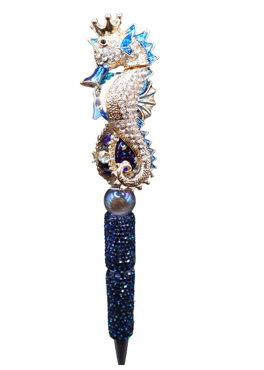 King Seahorse Rhinestone Writing Pen