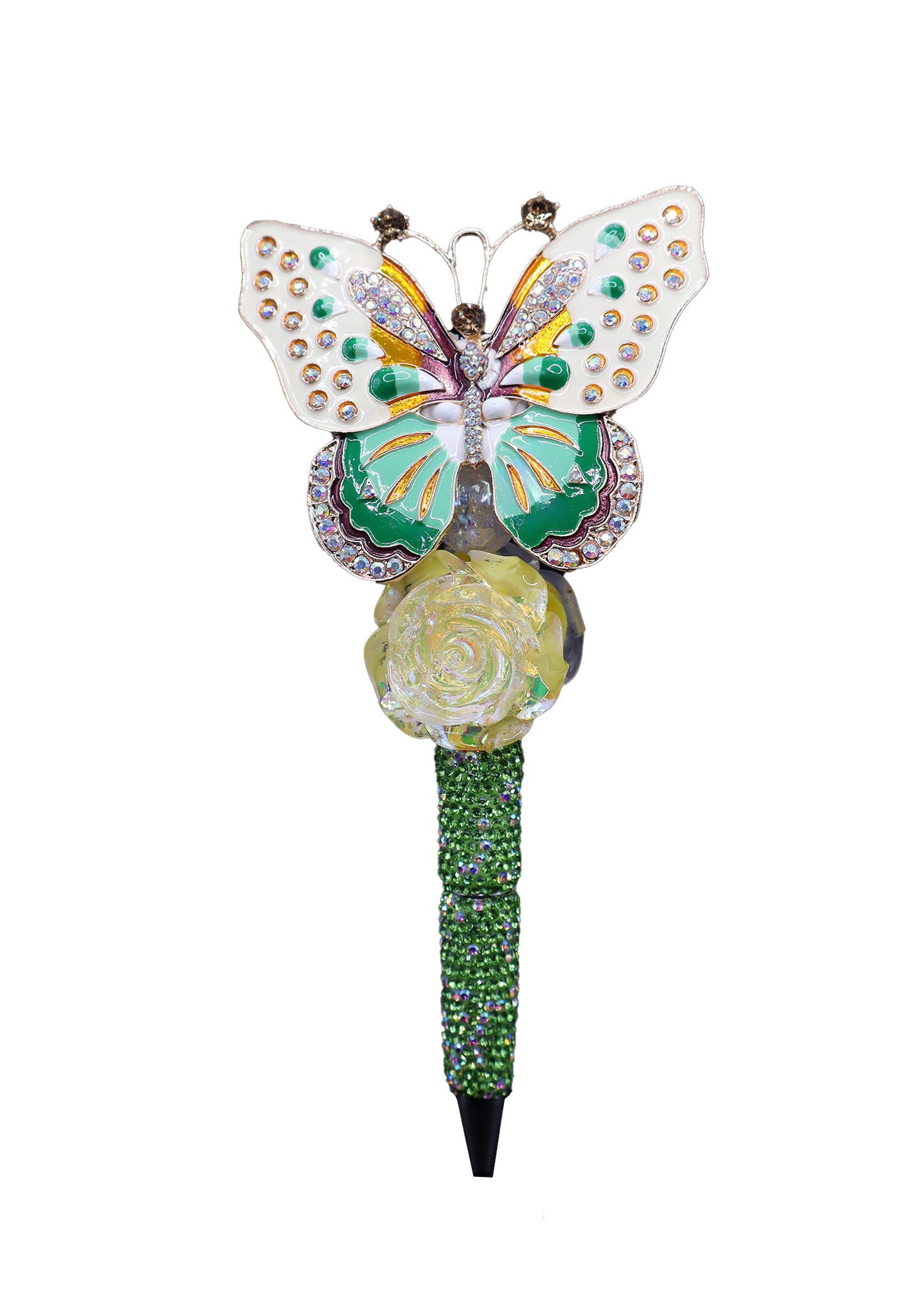 Green Butterfly Rhinestone Writing Pen